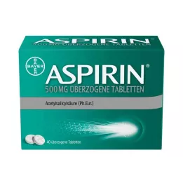 ASPIRIN 500 mg overtrukne tabletter, 40 stk