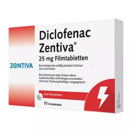 DICLOFENAC Zentiva 25 mg filmovertrukne tabletter, 10 stk