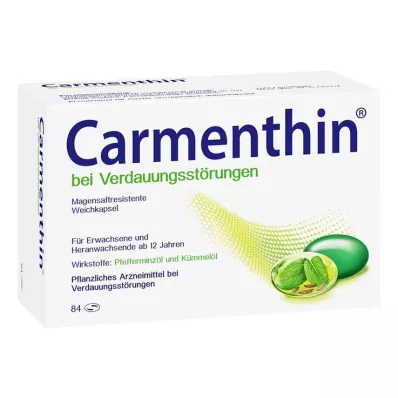 CARMENTHIN til fordøjelsesforstyrrelser msr.Bløde kapsler, 84 stk