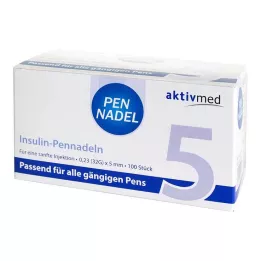 PEN-NADELN Universal 5 kanyler 0,23x5 mm 32 G, 100 stk