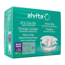 Alvita All-in-One inkontinensbukser maxi xl nat, 20 stk