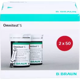 OMNITEST 5 blodsukkerteststrimler, 100 stk