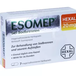 ESOMEP HEXAL til halsbrand 20 mg MSR hårde kapsler, 7 stk