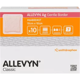 ALLEVYN Ag Gentle Border 10x10 cm sårbandage, 10 stk