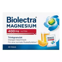 BIOLECTRA Magnesium 400 mg ultra drikkegranulat orange, 40 stk