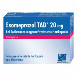 ESOMEPRAZOL TAD 20 mg til halsbrand mr. hårde kapsler, 14 stk