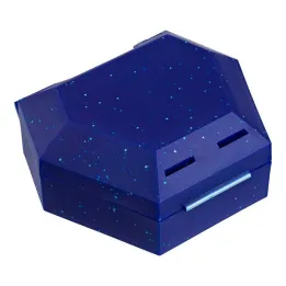 Seler æske med ledning blå med glitter, 1 stk