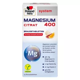 DOPPELHERZ Magnesium 400 Citratsystem brusetabletter, 24 stk