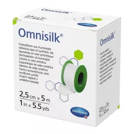 OMNISILK Fastgørelsesgips kunstsilke 2,5 cmx5 m, 1 stk