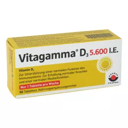 VITAGAMMA D3 5.600 IE Vitamin D3 NEM Tabletter, 50 stk