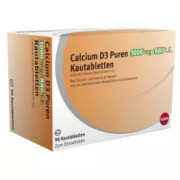 CALCIUM D3 Puren 1000 mg/880 I.E. tyggetabletter, 90 stk