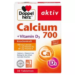 DOPPELHERZ Calcium 700+Vitamin D3 tabletter, 30 stk