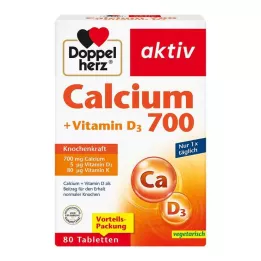 DOPPELHERZ Calcium 700+Vitamin D3 tabletter, 80 stk