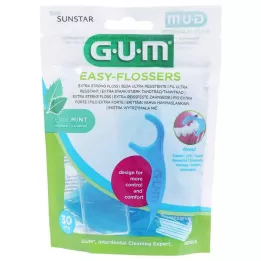 GUM Easy-Flossers voksede tandtrådstave + rejseetui, 30 stk