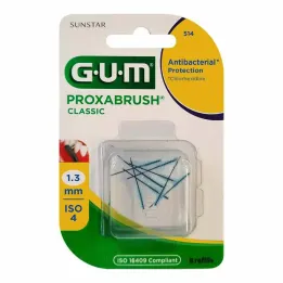 GUM Proxabrush Classic erstatningsbørster 1,3 mm, 8 stk