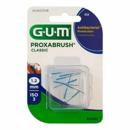 GUM Proxabrush Classic erstatningsbørster 1,2 mm, 8 stk
