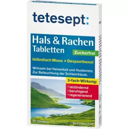 TETESEPT Hals &amp; Halstabletter sukkerfri, 20 stk