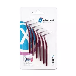 MIRADENT Interdentalbørste I-Prox L 0,8 mm bordeaux, 6 stk