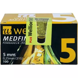WELLION MEDFINE plus pennåle 5 mm, 100 stk
