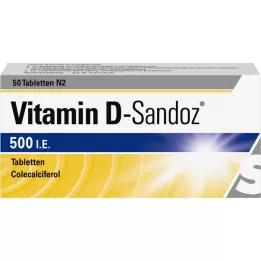 VITAMIN D SANDOZ 500 IE tabletter, 50 stk