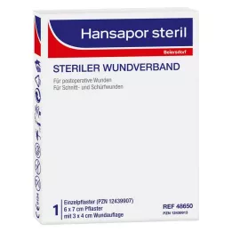HANSAPOR steril sårforbinding 6x7 cm, 1 stk
