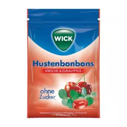 WICK Vilde kirsebær &amp; Eukalyptusbolsjer uden sukkerpose, 72 g