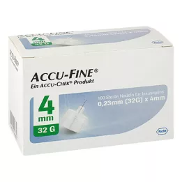 ACCU FINE sterile nåle til insulinpenne 4 mm 32 G, 100 stk