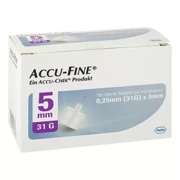 ACCU FINE sterile nåle til insulinpenne 5 mm 31 G, 100 stk