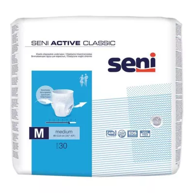SENI Active Classic Incontinence Briefs Engangs M, 30 stk