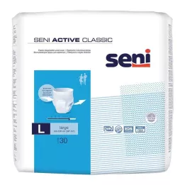 SENI Active Classic Incontinence Briefs Engangs L, 30 stk