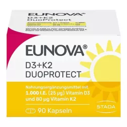 EUNOVA DuoProtect D3+K2 1000 IE/80 μg kapsler, 90 stk