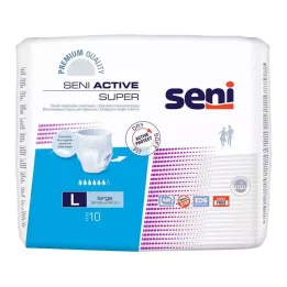 SENI Active Super Incontinence Briefs Engangs L, 10 stk
