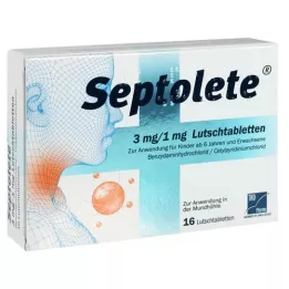 SEPTOLETE 3 mg/1 mg pastiller, 16 stk