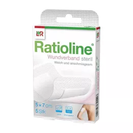 RATIOLINE Sårforbinding 7x5 cm steril, 5 stk
