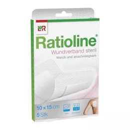 RATIOLINE Sårforbinding 15x10 cm steril, 5 stk