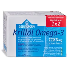 GESUNDFORM Krillolie 1180 mg Antarktis kapsler, 120 kapsler