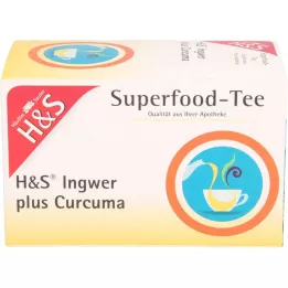 H&amp;S Filterpose med ingefær plus gurkemeje, 20X1,25 g