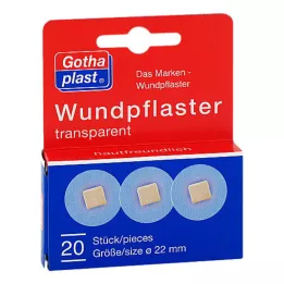 GOTHAPLAST Sårplaster 2,2 cm transparent, 20 stk