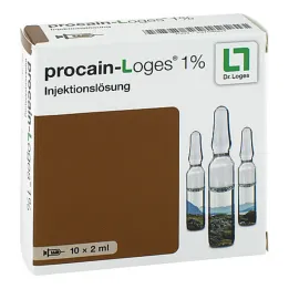 Procaine-Loges 1% injektionsopløsning ampuller, 10 x 2 ml