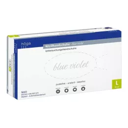 NITRIL Handsker ustød. pulverfri størrelse L blå violet, 100 stk