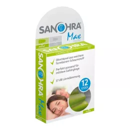 SANOHRA max ørepropper til voksne, 12 stk