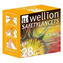 WELLION Sikkerhedslancetter 28 G sikkerheds-engangslancetter, 100 stk