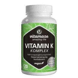 VITAMIN K1+K2 komplekse højdosis veganske kapsler, 120 stk