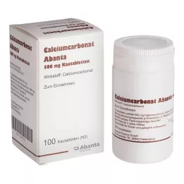 CALCIUMCARBONAT ABANTA 500 mg tyggetabletter, 100 stk
