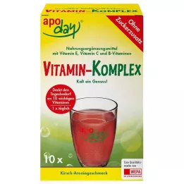 APODAY Vitaminkompleks kirsebær-aronia sukkerfri plv., 10X5 g