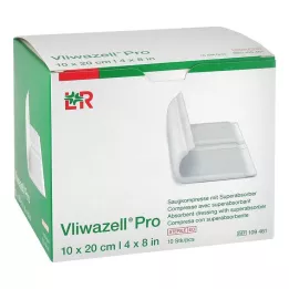 VLIWAZELL Pro superabsorberende kompres steril 10x20 cm, 10 stk