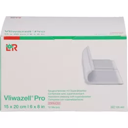VLIWAZELL Pro superabsorberende kompres steril 15x20 cm, 10 stk