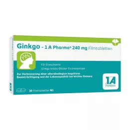 GINKGO-1A Pharma 240 mg filmovertrukne tabletter, 30 stk