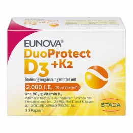 EUNOVA DuoProtect D3+K2 2000 IE/80 μg kapsler, 30 stk