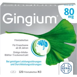 GINGIUM 80 mg filmovertrukne tabletter, 120 stk